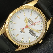 JAPAN VINTAGE REFURBISHED CITIZEN AUTOMATIC 8200 MENS WHITE DIAL WATCH a445311-1