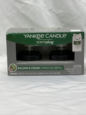 Yankee Candle Balsam & Cedar Scentplug Refills 2 Pack Oil Refill New In Box