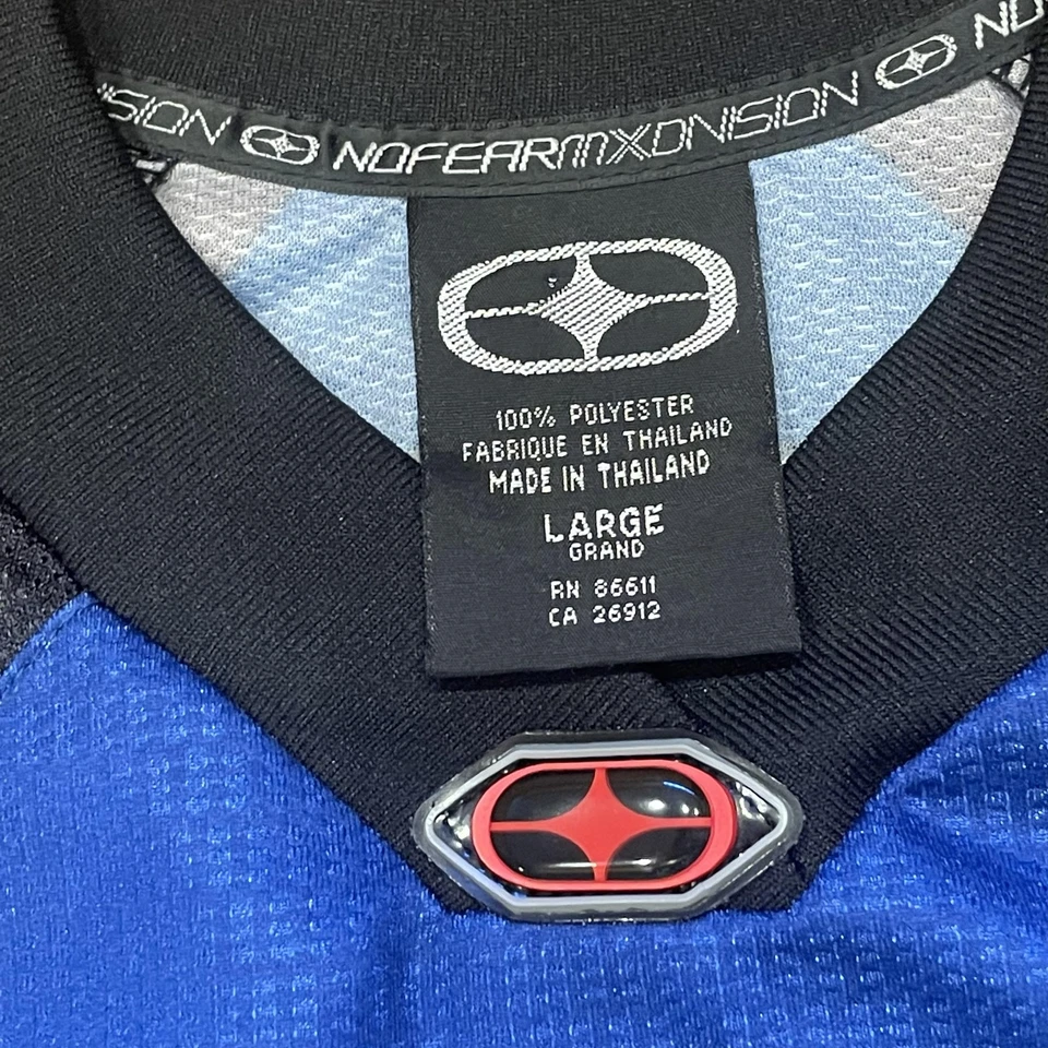 No Fear Elektron F4 Jersey Mens Large Blue Motocross MX Racing Vtg Shirt BMX y2k - Image 3 of 4