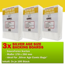 300x Comic Concept Silver Age Boards Hüllenverstärkung (178 x 266 mm)