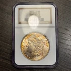 MS63 1887 $1 Morgan Silver Dollar, NGC Old Holder- Nicely Geometric EOR Toned