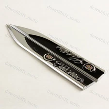 Metal Emblem Car Trunk Side Wing Fender 3D Decal Badge Sticker for CADILLAC 2pc