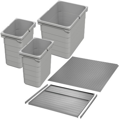 Ninka Abfalltrennsystem eins2vier KB 450 mm alugrau Höhe 250 mm für TANDEMBOX