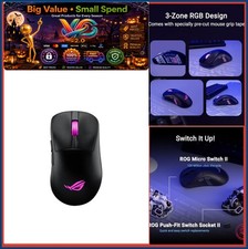 Wireless Gaming Mouse Ergonomic 65g 42000 DPI RGB Tri-Mode Bluetooth 2.4GHz