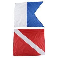 2 Pack Scuba International Diver Flag 20X24Inch Polyester Alpha