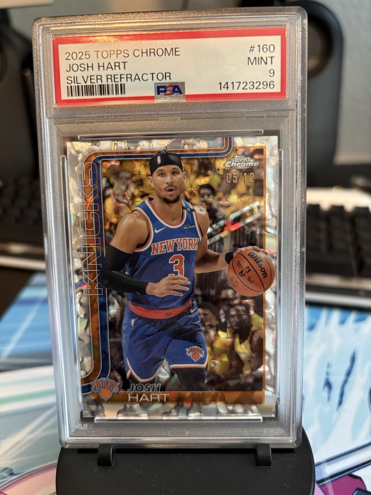 Topps 2025 Topps Chrome Josh Hart Knicks #160 Silver Refractor /12 PSA 9