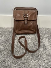 Fossil Crosstown Crossbody Purse Organizer Travel Leather brown
