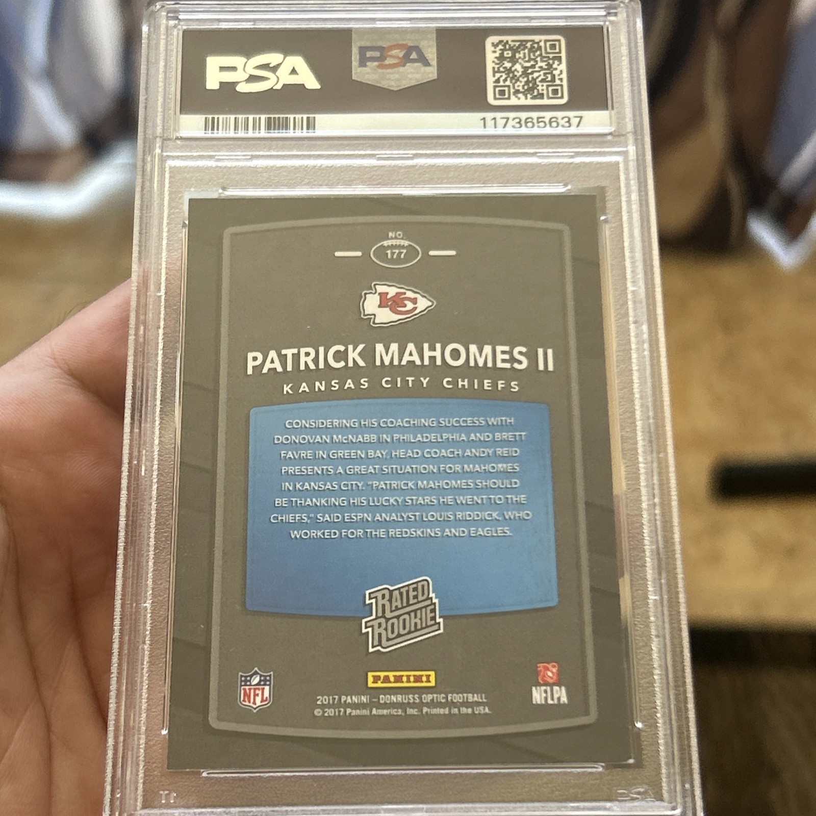 2017 optic patrick mahomes 🔥#177 Psa 9 👍offers🏆🏈 view 7