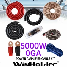 5000W 0Gauge Car Audio Cable Kit Amplifier Install Amp Subwoofer Sub Wiring US
