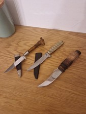 Konvolut Jagdmesser, Jagdnicker Hirschhorn Knochen, Helle Norway