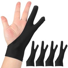 4pcs Artist Drawing Glove l Size Two Fingers Graphics Painting Glove Black