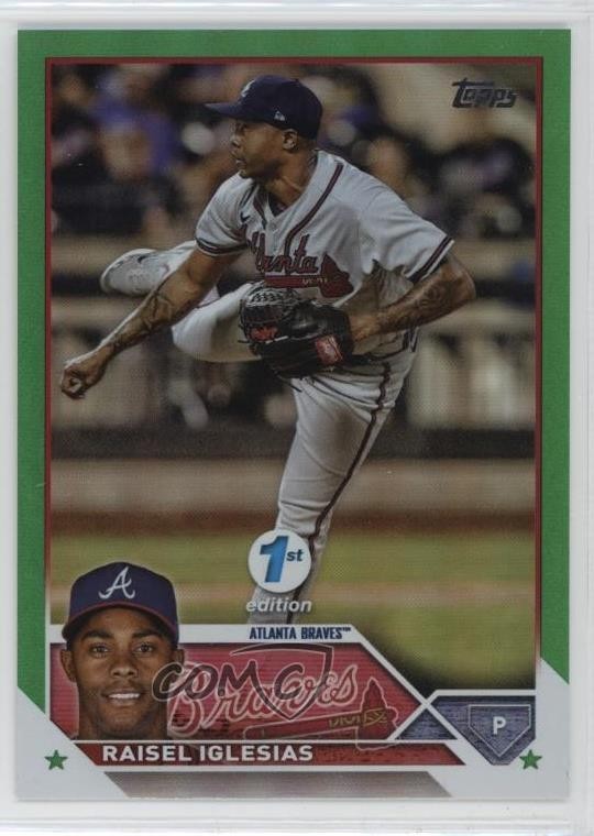 2023 Topps Series 1 1st Edition Green Foil /150 Raisel Iglesias #115 0a6