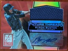 BYRON BUXTON 2015 Panini Elite Future Threads DUAL AUTO JUMBO JERSEY #/99 Twins