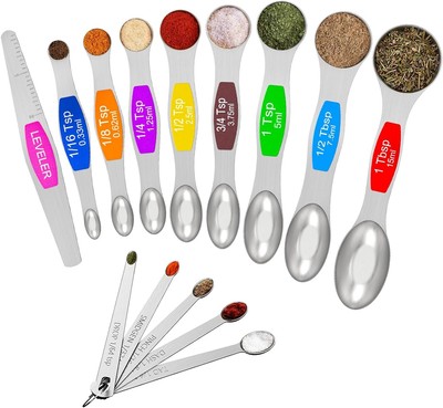 Wildone 14 Piece Stainless Steel measuring spoons Set, Set of 14, Multicolor 