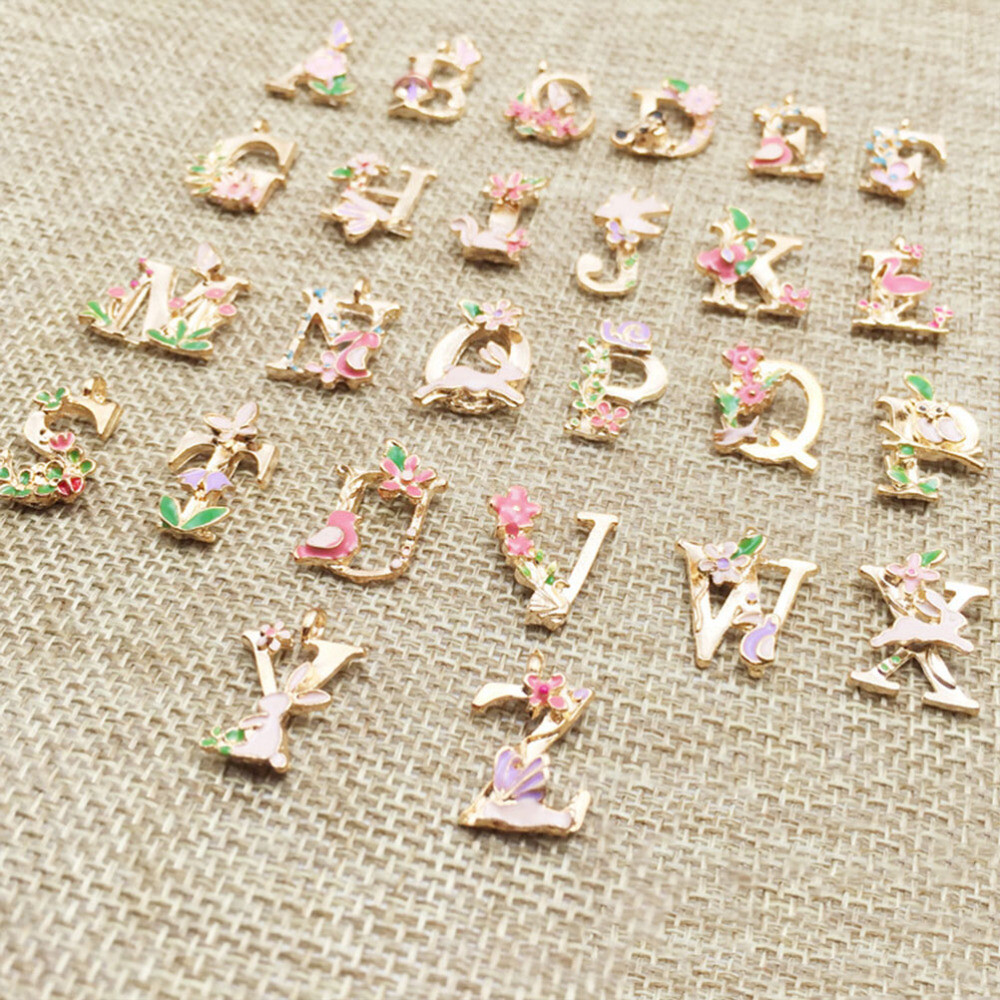 2 Sets A-Z Buchstaben Anhänger Gold & Silber - Für Schmuck & DIY Projekte