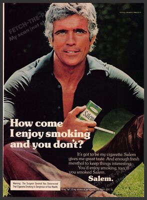 salem silver cigarettes Salem Cigarettes 1970s Print Advertisement 1976 Older Sexy Man with Silver  Hair