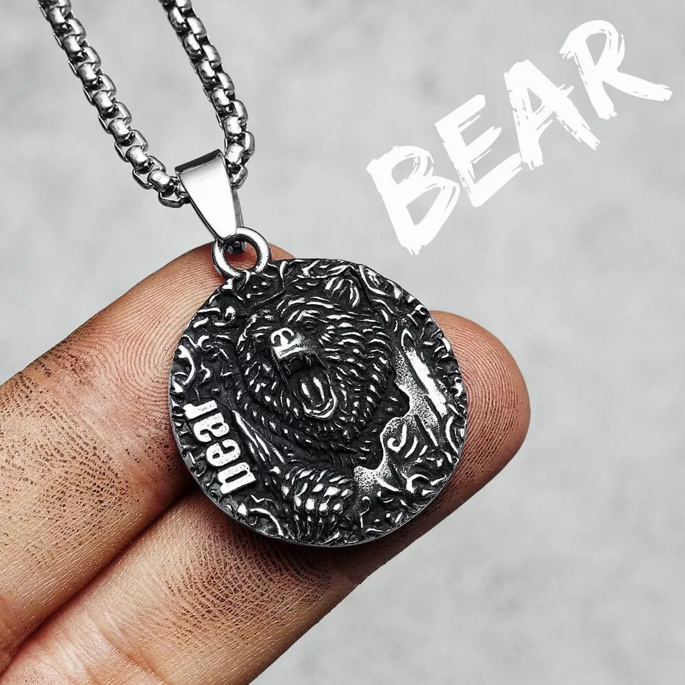 Mens bear necklace sale