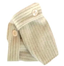 FINGERLESS GLOVES TAN BROWN 100% CASHMERE MOST S M L MITTENS ARM WARMERS CUFFS