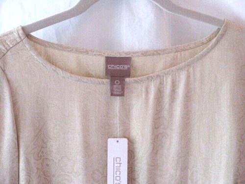 Chico's Gold Metallic Blouse/Tunic Size 0 NWT - Picture 2 of 2