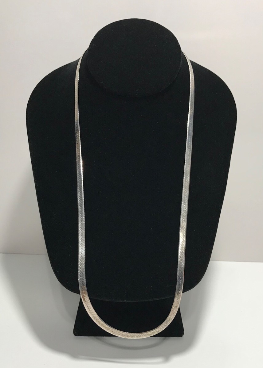 お*迎様 560 イタリア製 ヴィンテージ STERLING SV925 ハード Vintage FMC Italy 925 Sterling Silver Herringbone Necklace 24” | eBay