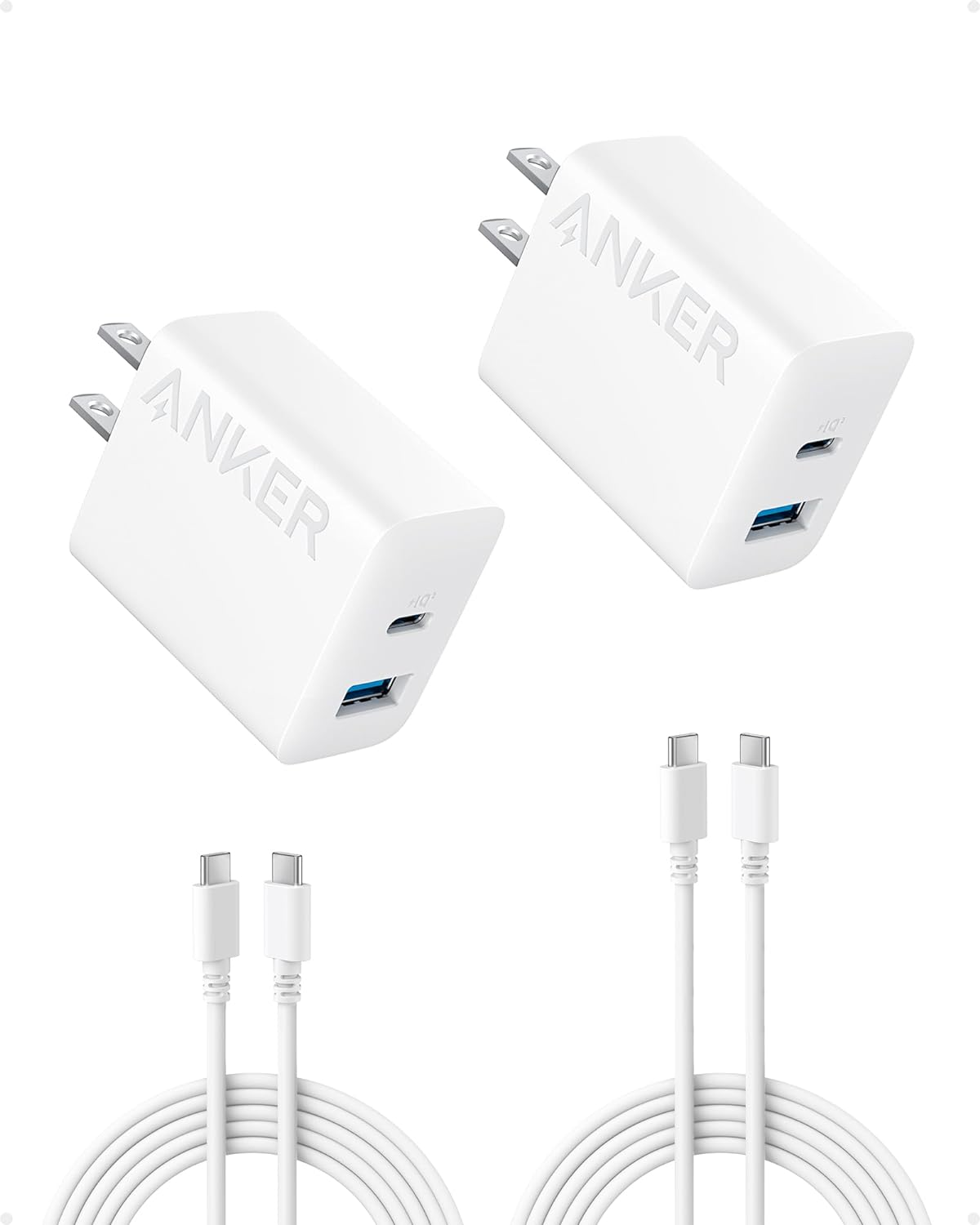 20W Dual Port USB C Charger Block for iPhone 16 - 2 Pack Fast Charging Adapter-image