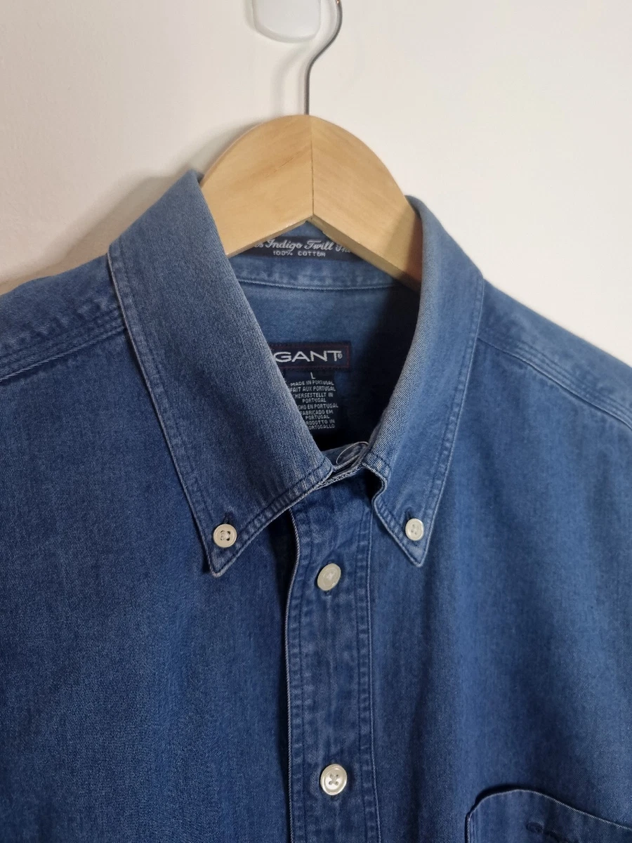 Gant mens denim best sale shirt
