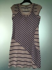 SANDWICH NAVY/BEIGE STRETCHY T-SHIRT DRESS, WORN ONCE, MEDIUM