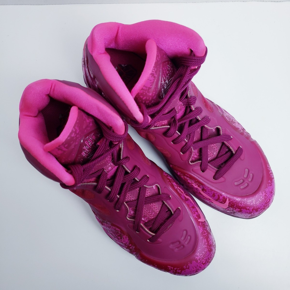 NIKE AIR MAX HYPERPOSITE RASPBERRY RED-PINK FOIL SZ 8