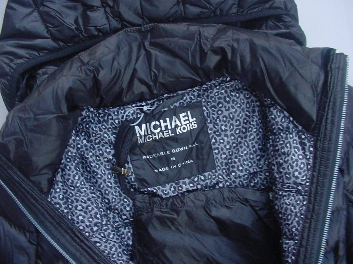 Giubbotto donna Michael Kors nero piumino trapuntato cappuccio nuovo con etichette taglia S M $295