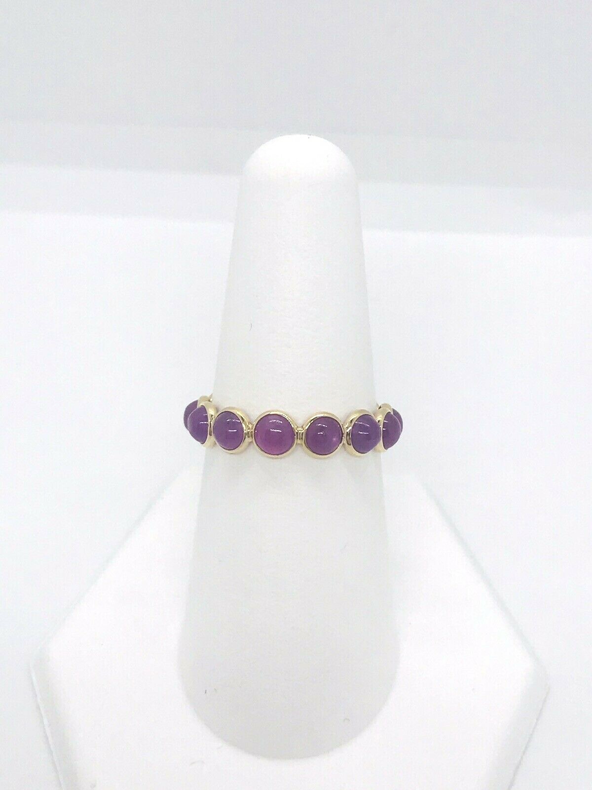 Ruby 18k Yellow Gold Eternity Stackable Wedding B… - image 4