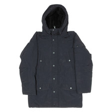 Carhartt Wip Anchorage Faux Fur Lined Hood Womens Parka Coat Black Nylon M