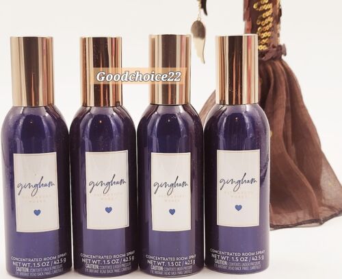 (4) Pack Bath Body Works GINGHAM Concentrated Room Spray Home 1.5oz