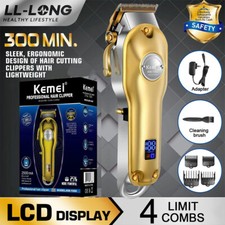 All-metal KEMEI 1986 Hair Clipper Trimmer Cordless Cutting Barber Original USA