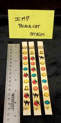 REPLACMENT  REEL STRIPS IMP ANTIQUE SLOT MACHINE BLACK CAT REEL STRIPS 