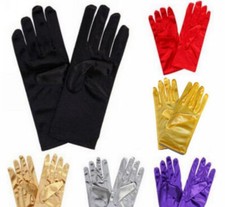 Short Satin Wrist Gloves Women's Gown Gloves Opera Wedding Glove for Party Dance