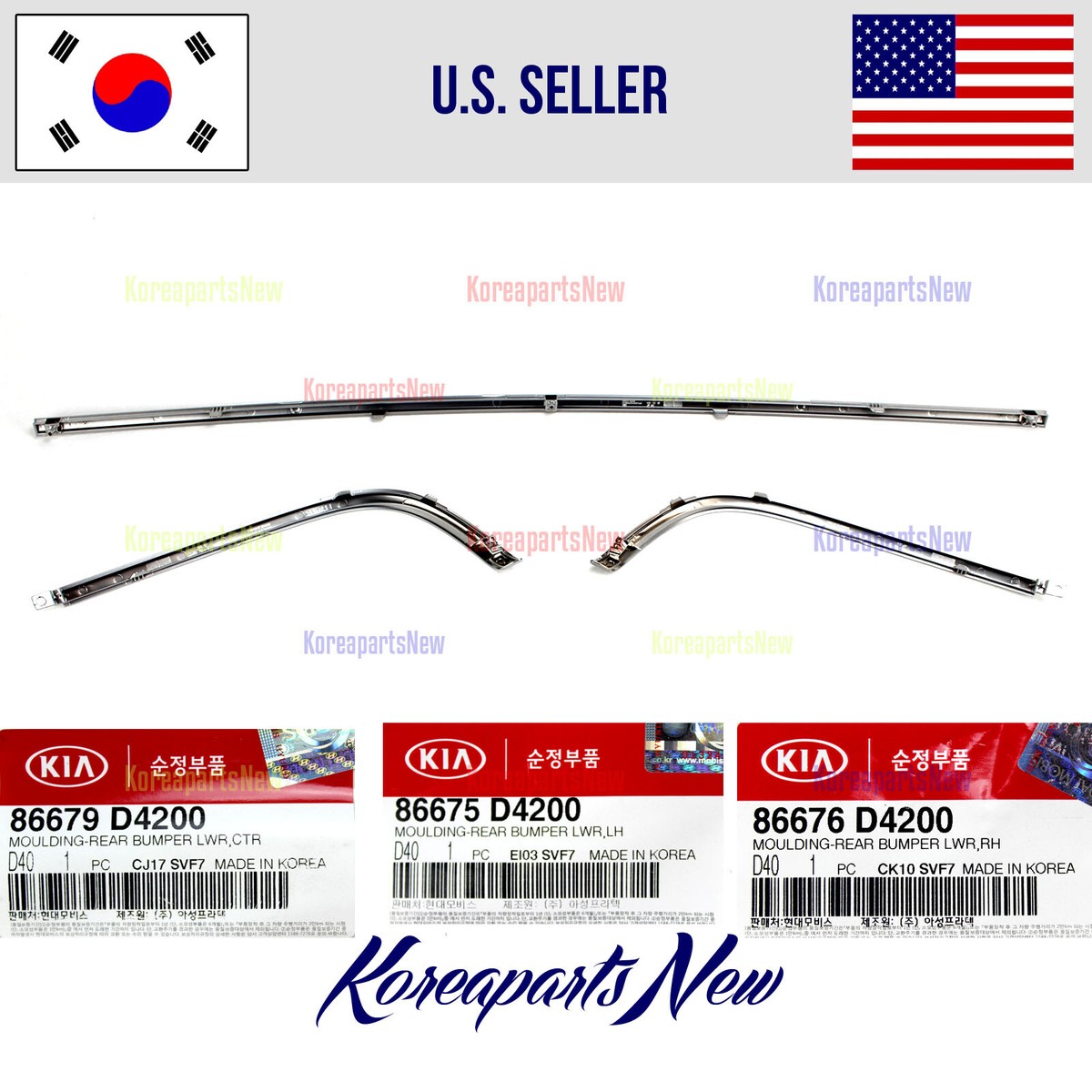 REAR Bumper Trim Chrome Moldings ⭐set 3pcs⭐ fits Kia Optima SX
