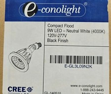 Cree Flood Light Compact Led 4000k 9w 120-277v Black Cl-140520 Cree Flood Light Compact Led 4000k 9w 120-277v Black Cl-140520