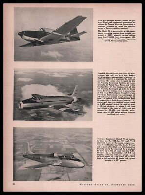 1956 Fokker S-14 Beechcraft Model 73 Temco 58 Jet Trainer Photos Print Ad