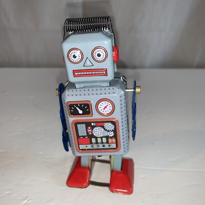 New retro atomic Tin robot wind up Toy
