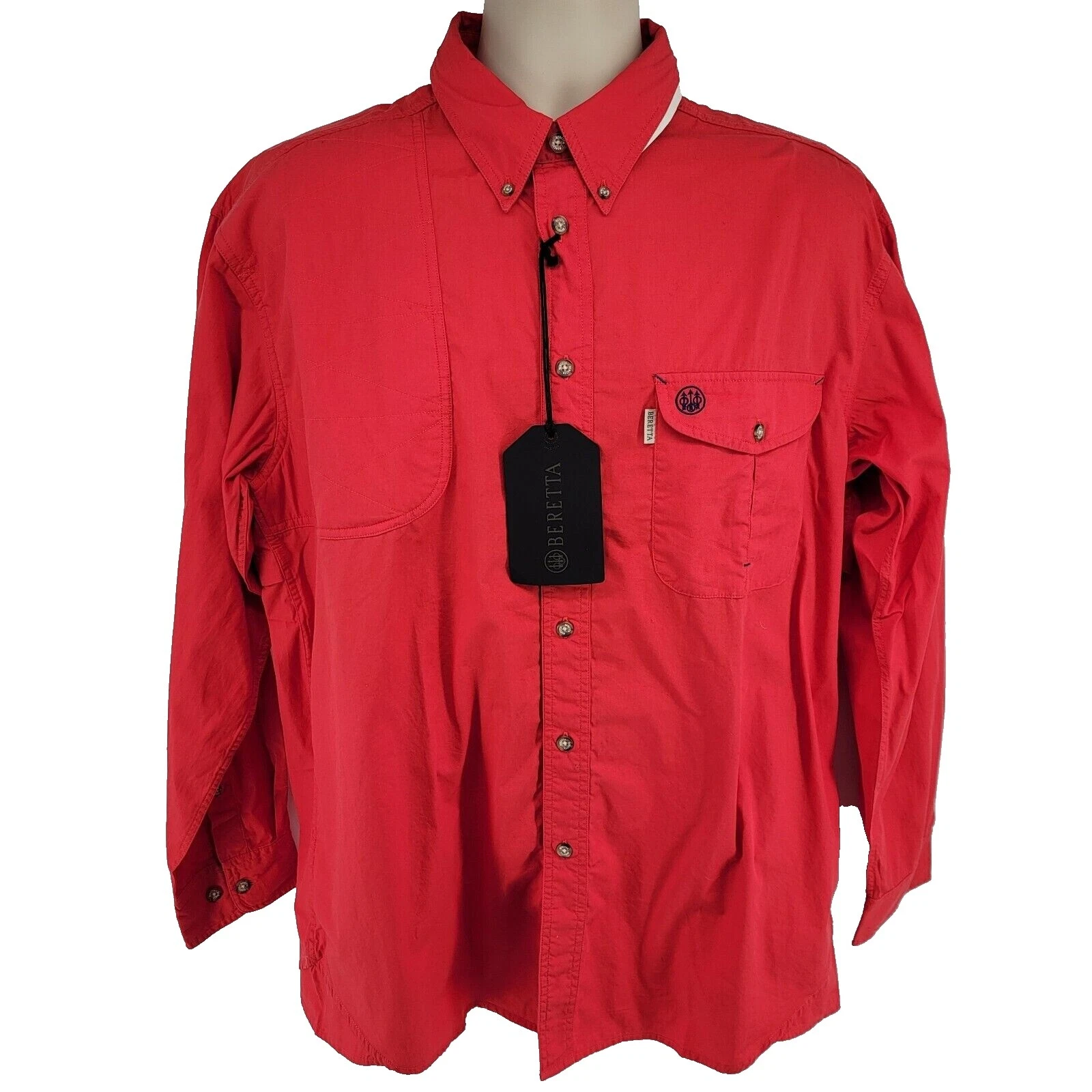 Beretta Long Sleeve Regular Size Casual Button-Down Shirts for Men