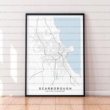 Scarborough Map Poster Print Unframed Scarborough Print Map Poster Wall Art