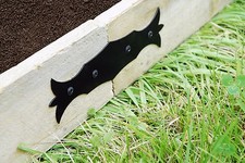 5 X Vintage Style Straight Decorative Timber Railway Sleeper Brackets - Black