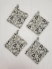 Cats on Gray Pot Holders (Set of 4)