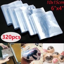 320pcs Heat Shrink Wrap Bags PVC Film Flat Gifts Bottles Candles Packing 6"x4"