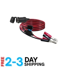 Car Battery Power Cable with 15A Fuse - 3FT Cigarette Lighter to Alligator Clip