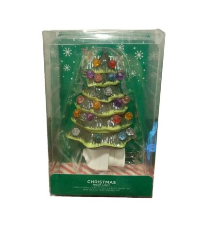 New Ceramic Christmas Tree Nightlight Multi Color Lights - Picture 1 of 2