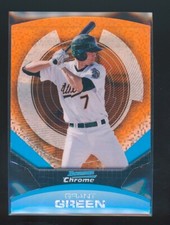 2011 Bowman Chrome Orange Fusion Fractor Die Cut Refractor Grant Green /99