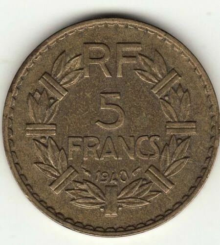 Pièces de monnaie françaises de 5 francs 5 francs en bronze