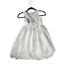 Sorbet White Sleeveless Sequin Formal Dress Girls Size 6X Flower Girl Communion