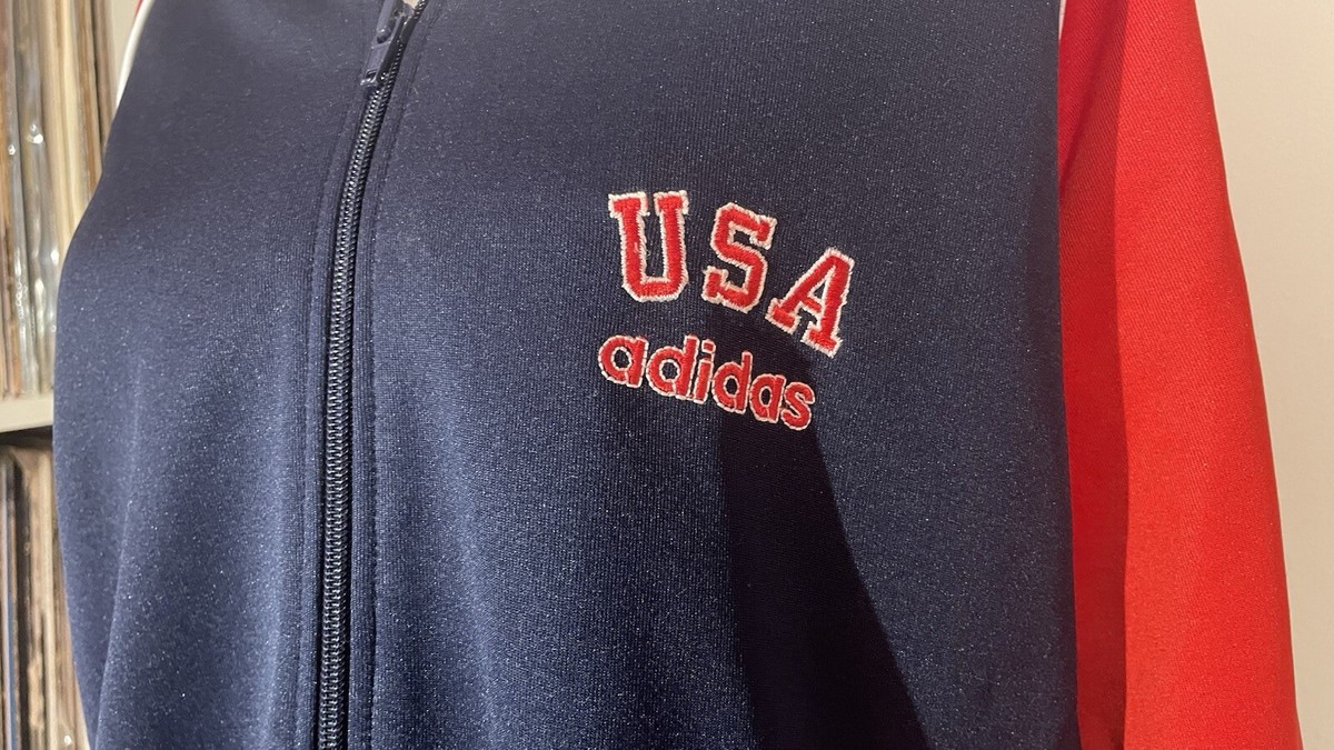 Vintage 90's Adidas Team USA Olympic Red White Blue Zip Up Track